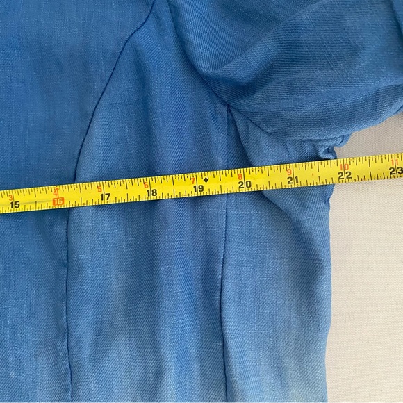 Lafayette 148 New York Short Sleeve Shirt Jacket Size 14 100% Linen Tie Dye - Picture 10 of 13